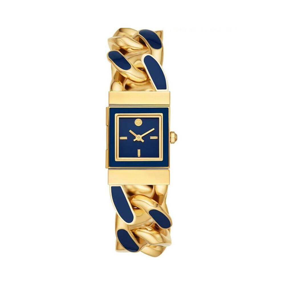 NEW Tory Burch Tilda Navy Blue Gold Tone Stainless Watch